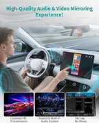 OTTOCAST Mirror Touch Wireless CarPlay Adapter - Bi-Directional Phone Mirroring & Dual Mode for Factory Wired CarPlay - Seamless iPhone & Android Integration
