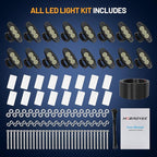 16 Pods White Rock Lights, 36 LEDs 6500K Ultra Bright IP68 Waterproof Underbody Lights for Car Truck Pickup Boat RV RZR ATV with 32.8ft Extension Wire