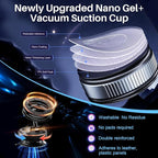 Nano Gel Suction Cup Car Mount, Magnetic Phone Holder for Your Car/Gym/Shower, 360° Rotating Foldable Car Phone Mount Compatible with iPhone 17 16 Pro Max 15 14 Plus & Android for Magsafe