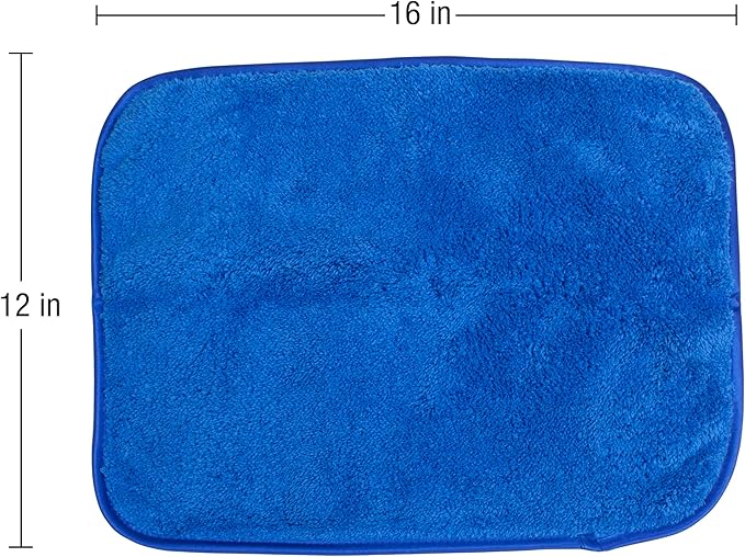 Eurow Double Density 700 GSM Microfiber Shag Towels with Satin Edge, Ultra Absorbent Scratch-Free Car Wash, Dry & Detail Towels, Soft & Fluffy Cleaning Cloths, 12x16 Inches, 10-Pack, Blue