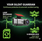 eCam 2-in-1 Dual Dash Cam with IR Night Vision & Car Plug - Full HD 4K UHD Front & Rear, Video Loop, Easy Installation, up to 128GB SD Card (not Included)