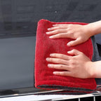 LIVOS Extra Large Car Drying Towel, Twisted Terry Microfiber Towels for Cars, 1000GSM Professional Quick Dry Cleaning Cloth for Car, Scratch-Free, Absorbent Wash Towel, 25" x 36" (Red&Grey)