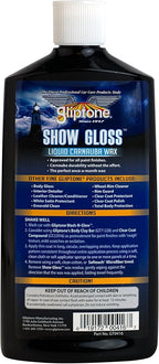 Gliptone Show Gloss Liquid Carnauba Wax, 16 oz. Deep Shine, Easy Application, Removes Tar, Sap and Road Film, Long-Lasting Protection for All Paint Finishes