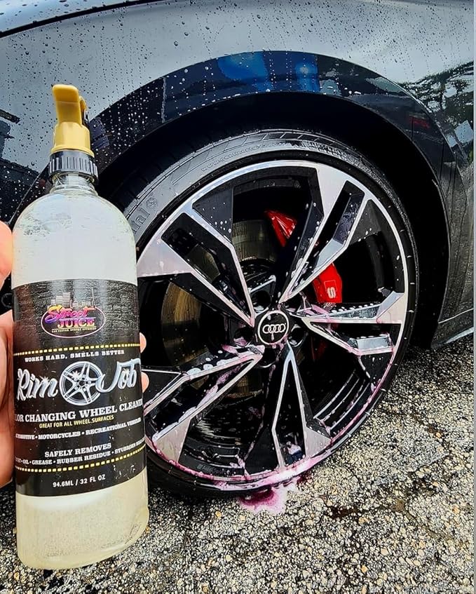 Rim Job RJ-32 Color Changing Wheel Cleaner NON Acid Iron Remover, Safe On Most Rim Finishes Cars, Trucks, Motorcycles 32 fl oz