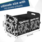 Femuar Car Trunk Organizer,Car Storage Organizer with 72L Large Capacity Waterproof Collapsible and 11 Pockets,Trunk Organizer for Car Suv/Jeep/Sedan, Large Size, Cow print