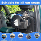 Upgraded Car Tissue Holder,Car Seat Back Organizer With Cup Holder,Premium PU Leather Headrest Seat Back Storage Fits For Kleenex Tissue Box (50-230ct)
