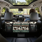 Aztec Tribal Car Trunk Organizer Brown Cow Spots Trunk Hanging Storage Bag Car Organization for SUVs Sedans