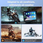 5" Motorcycle CarPlay Wireless for Apple CarPlay & Android Auto,W522 Car Play Motorbike Waterproof Touch Screen with Dual Bluetooth,GPS Navigation,Siri/G-Assist,EQ,USB/Hardwired Power Supply
