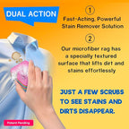 Magical Fiber Stain Remover- Use as Spot Remover- No Dry Cleaning Food, Grease, Coffee Off Laundry, Tea, Fabric, Pet Stains, Stain Remover Sponge Clothes, Carpet, Sofa, Mattress & Upholstery (1 Pack)