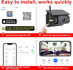 Solar-Powered Wireless Backup Camera with AI Security-Smart Human/Vehicle Detection,WiFi Connectivity,Cordless & Magnetic Mount Rear View Camera Upgrade Your Truck,Trailer,RV,or Camper WF102