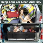AOPHY Trunk Organizer for Car, 95L Large Capacity Storage with Non-Slip Bottom Strips and 2 Retractable Straps, Cargo Organizer for Suv, Truck, Sedan, Waterproof Portable Car Organizers for Women Men