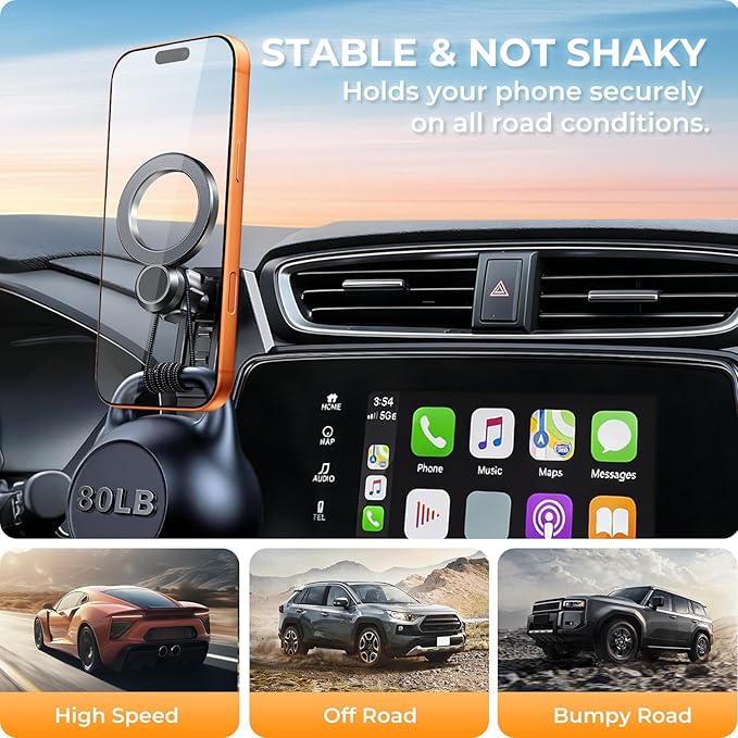 Car Phone Holder for Cadillac CT5 2024 2023 2022 2021 2020 (Only for 10-Inch Screen) 360° Rotation Magnetic Cell Phone Mount, Compatible with Magsafe, Does Not Affect Air Vent