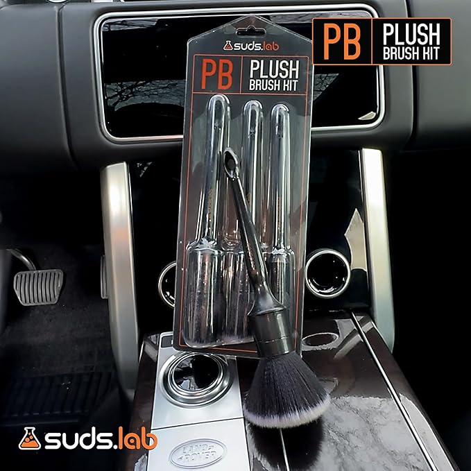Suds Lab PB Plush Brush Kit 3 Pack- Ultra-Soft Synthetic Bristle Brushes - Scratch Free Design - Fine Detailing Brushes for Personal and Professional Use