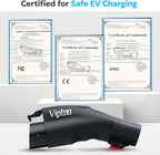 VIPTOO Tesla to J1772 Adapter 60A 250V AC — NACS EV Charging Connector for Tesla Wall/Destination/Mobile Charger, Fast & Safe Charging (Black)