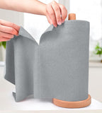 KitchLife Microfiber Cleaning Cloth Roll - Tear-Away Reusable Microfiber Paper Towels, Lint-Free, Washable, 20 Sheets for Kitchen, Car, Dishes, and Sensitive Surfaces (Grey)