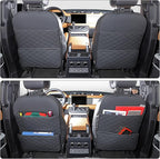 TAIKOO Seat Back Protector + Large Capacity Pocket Storage Organizer,Preventing the Impact of Children Stepping on the Seat Backrest (Black)