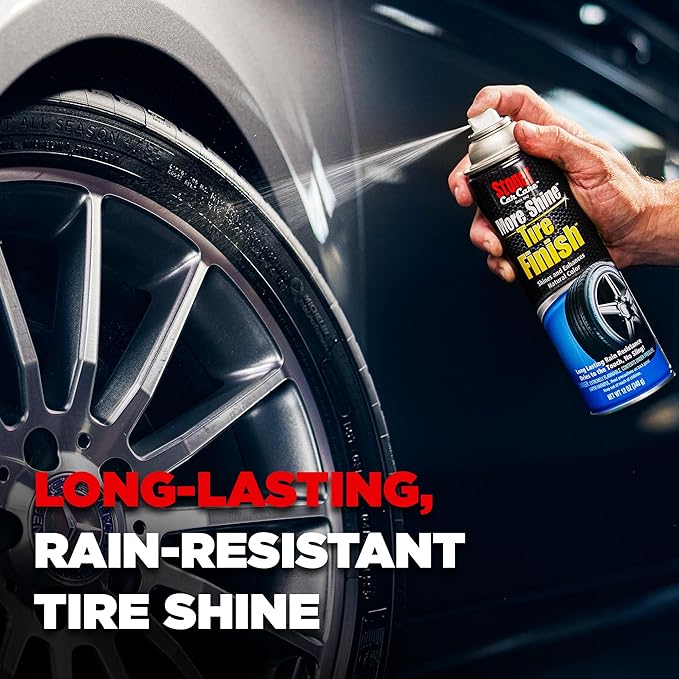 Stoner Car Care 91094-4PK More Shine Tire Finish – Tire Shine Spray Restores Deep Matte Black Finish with Long-Lasting Rain-Resistant Protection, Dry-to-Touch – 12 oz (Pack of 4)