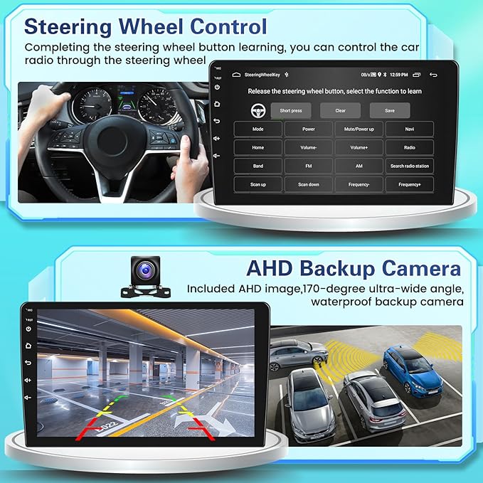 for Mitsubishi Mirage 2012-2018【2+64GB Dash kit】 Fuluku Android Car Stereo with Wireless Carplay Android Auto, 9" Touch Screen Radio Dash Kit GPS Navigation WiFi Bluetooth SWC Mic Backup Camera
