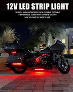 Keiurot 12V Led Light Strip 32CM Waterproof LEDs Light Strips for Cars Motorcycles Golf Cart Interior & Exterior Marine Boat Red Led Strip Lights 5050 18SMD,Pack of 4
