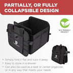 TRUNKCRATEPRO Car Organizers and Storage Premium Adjustable Multi Compartments Car Storage Organizer | Portable and Foldable SUV Trunk Organizer for Car (Standard Size, 20.86"L x 13.4"W x 10"H )-Black
