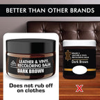 FORTIVO Leather Recoloring Balm, Color Restorer, Scratch Remover, Couch Paint and Repair, Leather Balm for Couches