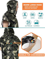 SUN CUBE Surf Poncho Changing Robe with Hood | Absorbent Quick Dry Microfiber Wetsuit Changing Towel with Pocket for Surfing Men Women