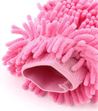uxcell Car Cleaning Washing Microfiber Mitten Glove Pink