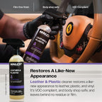 Malco Leather & Plastic Cleaner – Penetrates Deep to Remove Dirt, Grime and Oily Soils/Restores Leather, Plastic and Vinyl/Leaves Surfaces Clean, Shiny and Film-Free / 1 Gallon (100101)