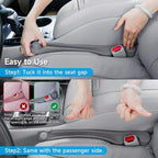 Givifive Car Seat Gap Filler Set of 2, 3IN1 Seat Side Gap Filler Plug with Storage Slot & Hook Function, Soft Foam Universal Fit Car SUV Truck Fill Gap Between Seats Console Organizer（Standard Gray）