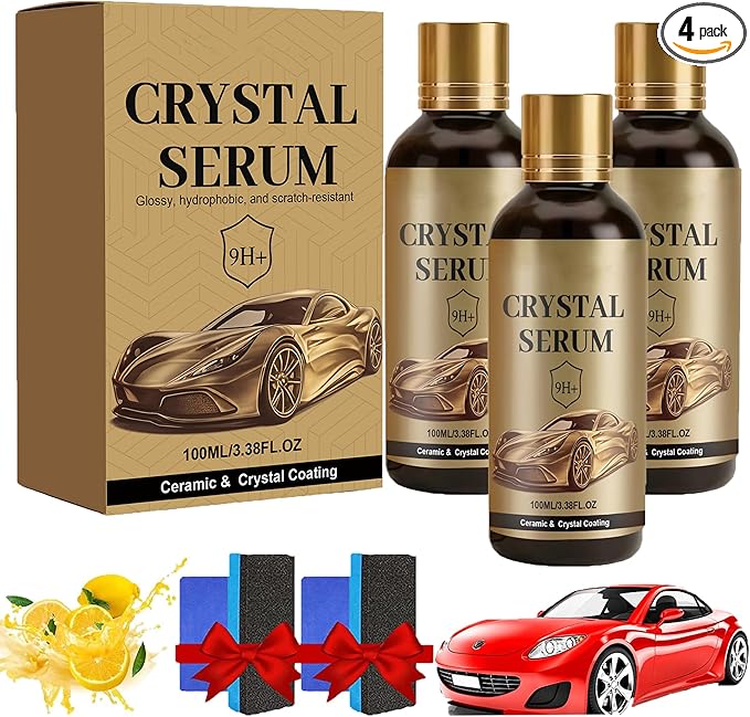 Crystal Serum, Crystal Serum Ceramic Coating – Advanced Graphene Ceramic Coating for Cars, Car Paint Nano Quick CeramicCoating Agent, Long Lasting Protection & High Gloss Shine (3PCS)