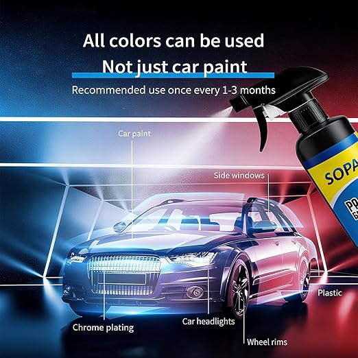 SOPAMI 3-Pack （500ml/16.91Ounces）Advanced Car Coating Spray, Quick-Acting Polish & Wax for Scratch Removal, Waterless Wash, and Glass Oil Film Cleaning