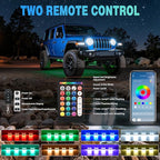 Nilight RGBW LED Rock Lights Kit, 8 Pods 22LED Wide Angle Remote & Bluetooth App Dual Control with Music Modes Multicolor Underglow Neon Wheel Well Light Fit for ATV UTV SUV Offroad Truck RZR Boat