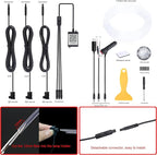 Car Atmosphere Light Kit 4m Fiber Optic RGB Multicolor Sound Active Music Sync Memory Function Bluetooth APP Control 64 Colors USB Car Interior Ambient Lighting Kit DC 12V