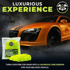 Never Ride Stock 2 Pack Microfiber Car Wash Mitt – Scratch-Free Chenille, Extra Thick & Ultra Absorbent – Safe for Black & Dark Paint – Lint-Free, Reusable Auto Cleaning Glove
