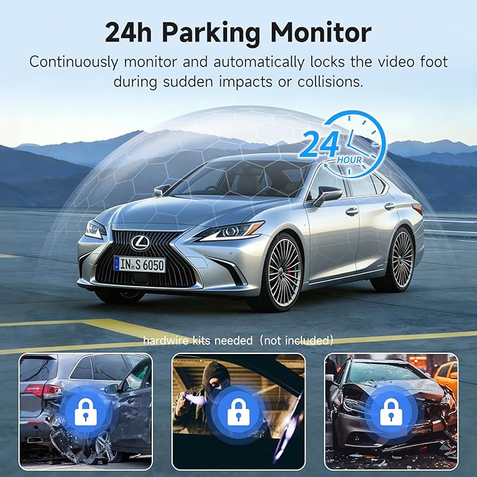 Leadfan 4K+1080P Dash Cam Front and Rear for Lexus ES 2019-2026 ES350 ES300h F Sport ES250 etc., OEM Look,Free 128GB SD Card, Dash Cam with WiFi & APP, Loop Recording, G-Sensor, Plug & Play Dashcam