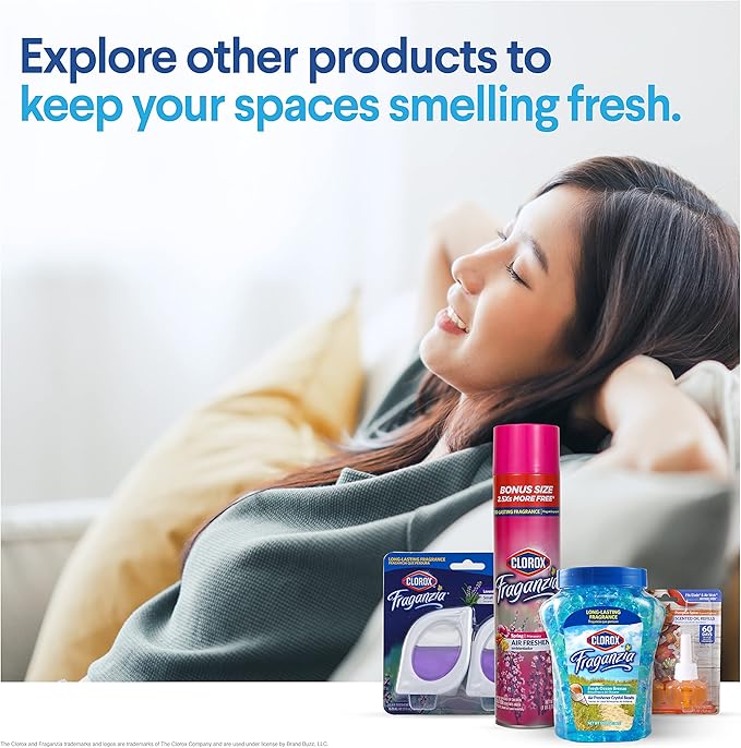 Clorox Fraganzia Crystal Beads Air Freshener, Long Lasting Room Deodorizer and Odor Eliminator Gel Beads to Freshen Home, Car, or Office, Coconut Colada Scent, 12 Fl Oz