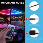 2PCS 78.7 Inch RGB Golf Cart Lights with Remote Control LED Underglow & Roof Strips, Waterproof No-Drill Golf Cart Accessories for Canopy, Underbody, Boat & Night Decoration Roof & Underbody Lighting