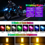 2026 Upgraded 11LEDs Wireless LED Strobe Lights, Ultra Bright 8 Colors Aircraft Strobe Lights with Remote, IP65 Waterproof Anti-Collision Warning Light for Motorcycle Bike Car Drone RV - 4PCS