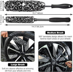 Car Wheel Brush kit, Tire Brush, Wheel Cleaner Brush, Soft-bristled Rim Cleaner Brush, Car Detailing Brushes, Wheel Brushes for Cleaning Wheels,Tires, Car Cleaning Brush Supplies Kit