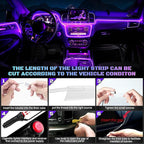 Car LED Interior Strip Light- Wireless Bluetooth APP Control, Multicolor RGB 5 in 1 with 236 inches Fiber Optic Ambient Lighting Kits, 16 Million Colors Sound Active Neon Led Lights Strip for Car