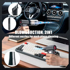 Compressed Air Duster and Car Vacuum Two-in-one，Household mini air blower gun，compressed air duster，Portable Handheld Car Vacuum Cleaner，Ideal for cleaning computers keyboards, outdoor cooling