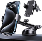 GUWEZ 360° Adjustable Car Phone Holder Universal Hands-Free Mount for iPhone & Android, 3 in 1 Windshield Air Vent Dashboard Hands-Free Car Mount for iPhone Android Smartphone