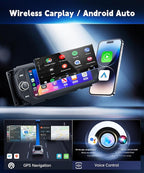 4Core+64G Radio for Dodge Ram 1500/2500/3500 2002-2006,for Jeep Grand Cherokee 1999-2004,for Jeep Wrangler 2003-2006-Android Wireless CarPlay Android Auto 5G WiFi 6.86” IPS Touch Screen Car Radio