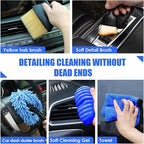 Viewsun 18PCS Car Cleaning Kit, Car Interior Detailing Kit with Blue High Power Handheld Vacuum, Detailing Brush Set, Windshield Cleaner, Cleaning Gel, Complete Auto Accessories for Men, Women
