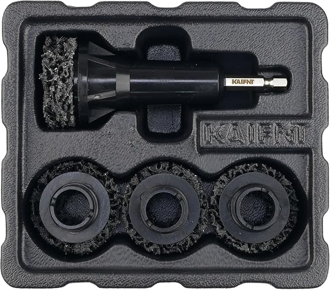 K234 Wheel Hub Resurfacing Kit, Brake Surface and Stud Cleaner, 1/4-Inch Hex Drive, 4 Pads