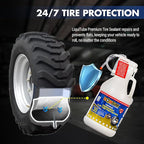 Premium Heavy Duty Tire Sealant - Permanent Flat Tire Protection for Industrial and Off Road Tires - Maintain Air Pressure, Balance - Seal Punctures, Bead, Rim, Tire Weathering Leaks (1 Gal)
