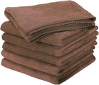 HARFINGTON 6 Pack Microfiber Cleaning Cloth, 24" x 16" Multi-Functional Cleaning Towels Reusable Absorbent Rags for Car Wash Kitchen Household Window Clean, Brown