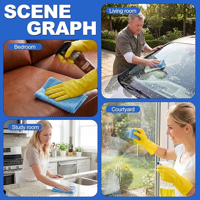 HunnmingRe 24 Pcs Microfiber Applicator Pad Kit Include Non Scratch Car Wash Sponge and Cleaning Cloth Microfiber Towels Premium Wax Foam Applicator Pads for Car Drying, Detailing, Buffing