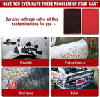 Tidy Monster 2 Pack Clay Bar Mitt for Car Detailing, Medium Grade Auto Magic Clay Towel, Scratch-Free and Paint Safe, for Cleaning Polishing Detailing Cars Paint, Glass, Wheels (Red)