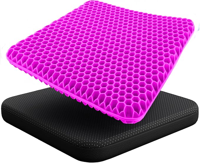 EcoNour Gel Seat Cushion for Long Sitting (Large & Thick) - Pressure Relief Honeycomb Cushion for Back, Sciatica, Coccyx, Hip & Tailbone Pain | Cushion for Office Chair pad, Wheelchair & Car